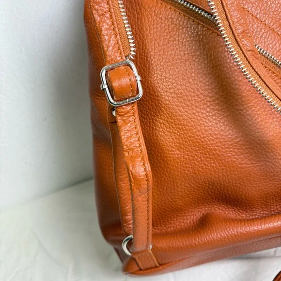 VALENTINA Made In Italy Pebbled Leather Convertible Backpack NEW W TAGS - Picture 15 of 16